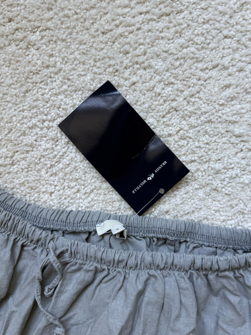 Brandy Melville Casual Elastic-Waist Ruffle Hem Skirt - Gray - Picture 2 of 3